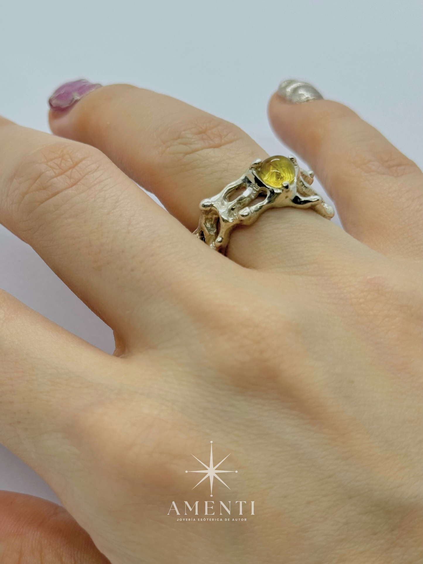 Anillo natal de Géminis- Ámbar