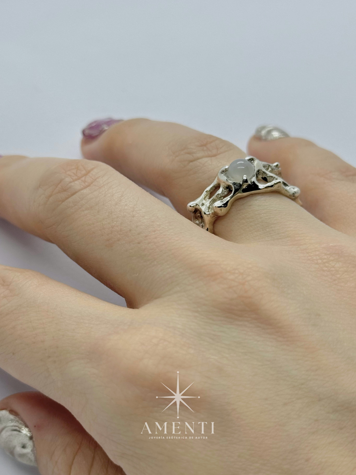 Anillo natal de Cáncer- Piedra luna