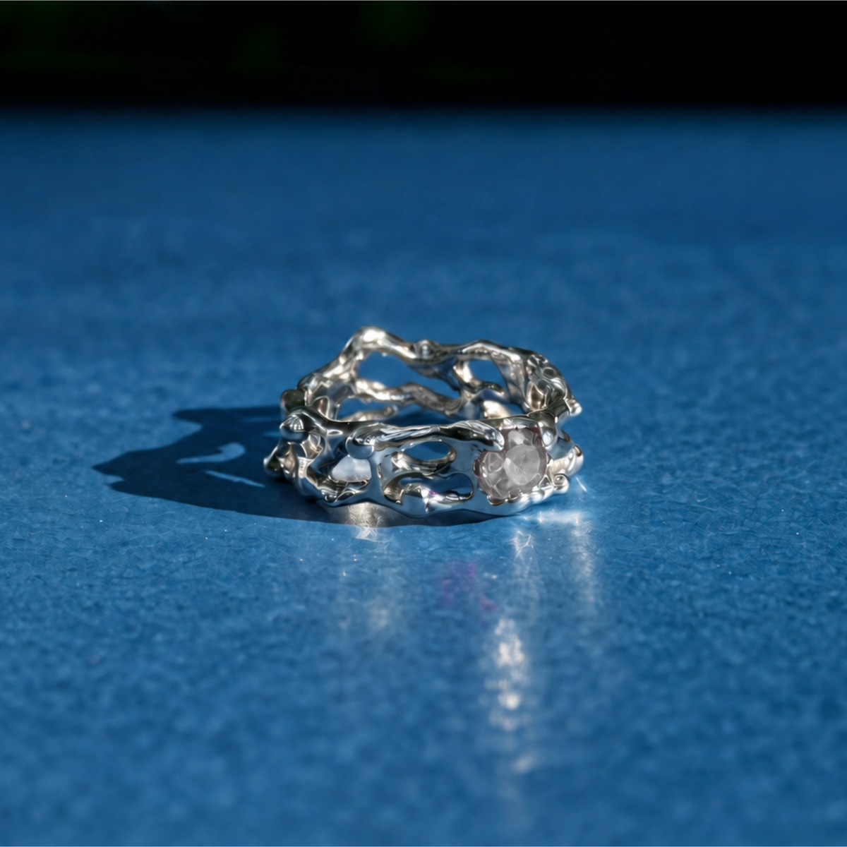 Anillo natal de Tauro- Cuarzo rosa