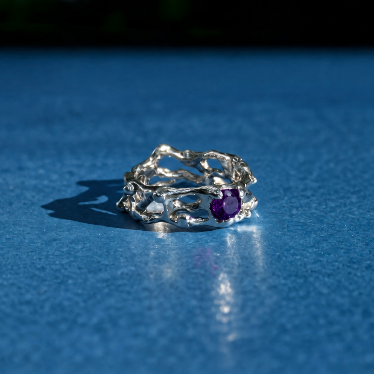 Anillo natal de Acuario- Amatista