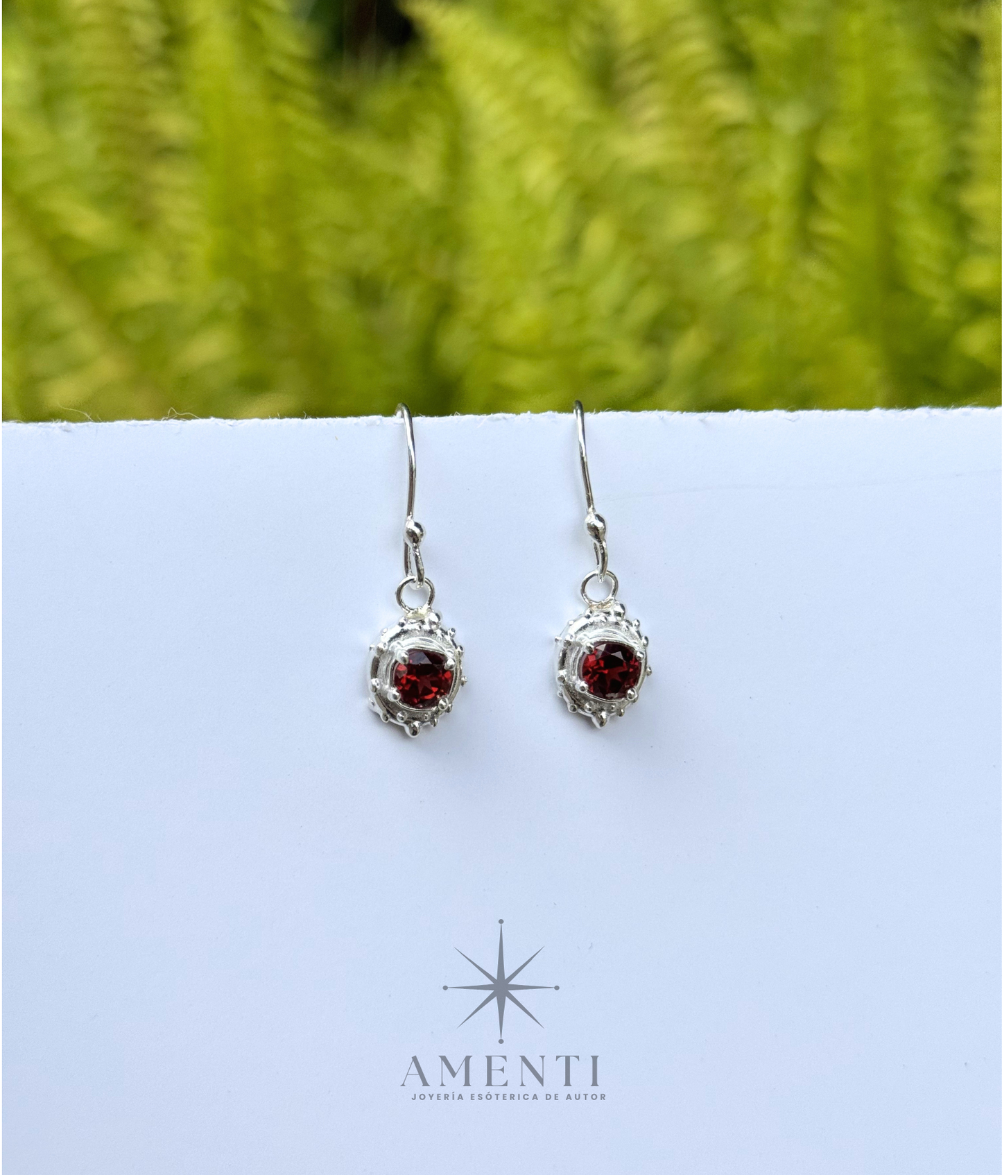 Aretes Natales de Capricornio- Granate