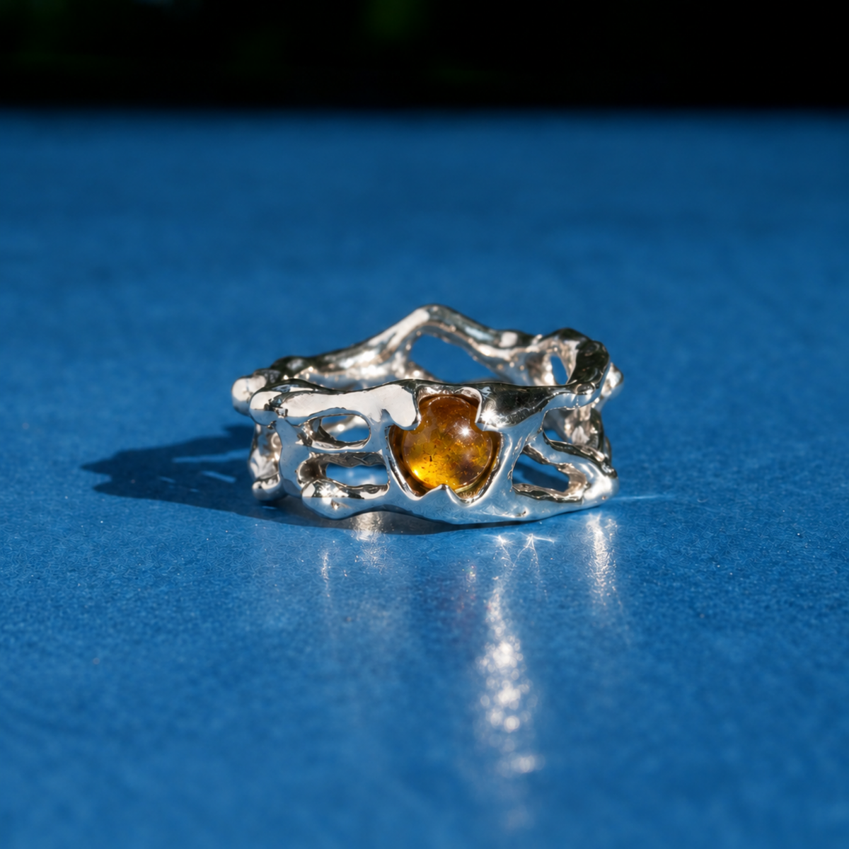 Anillo natal de Géminis- Ámbar