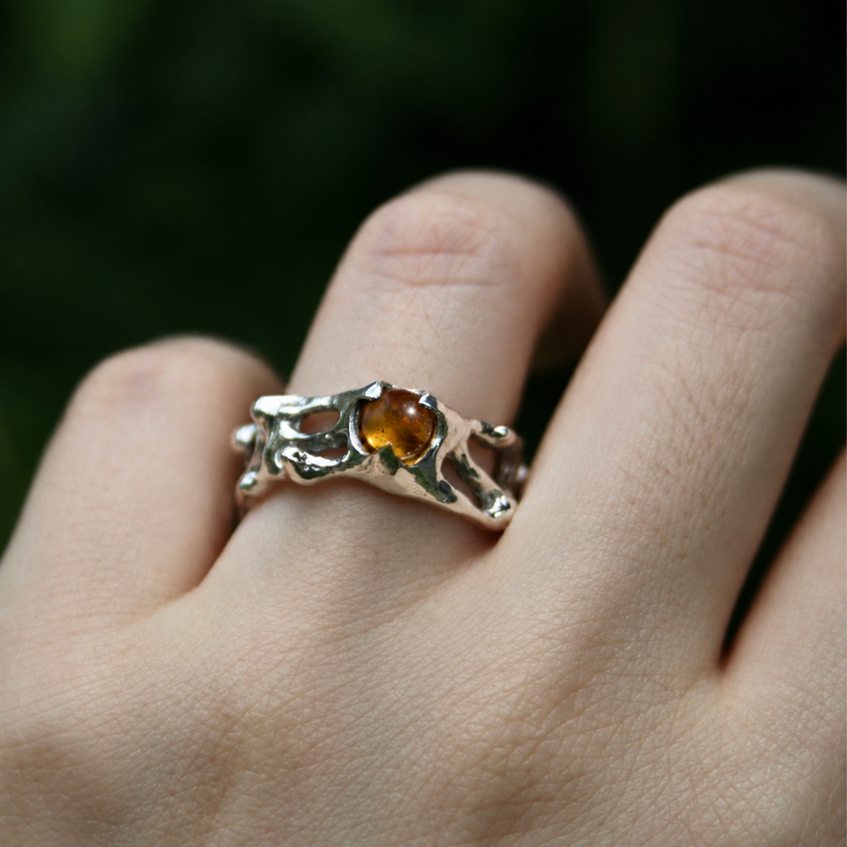 Anillo natal de Géminis- Ámbar