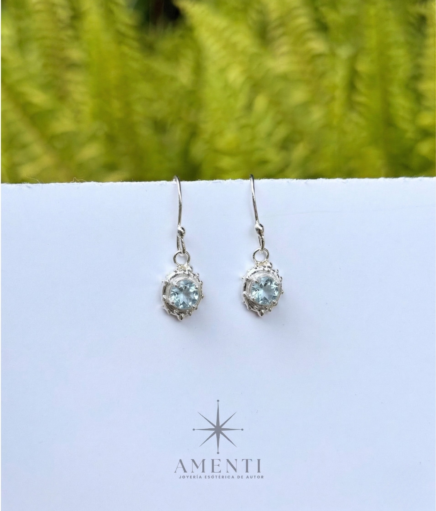 Aretes Natales de Piscis- Aguamarina