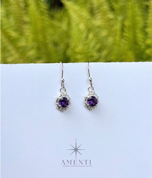 Aretes Natales de Acuario- Amatista