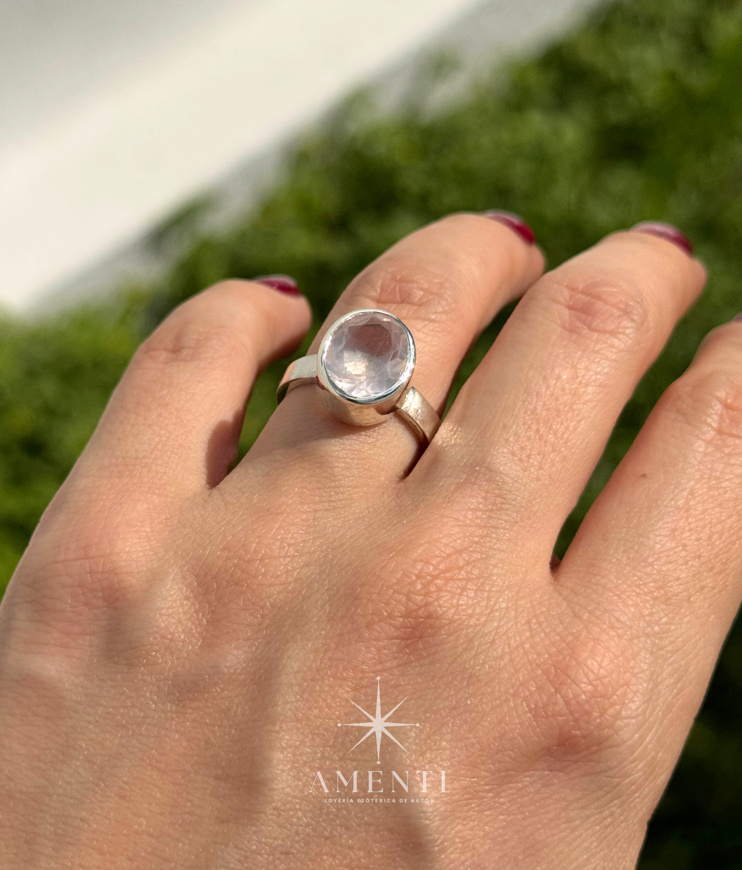 Anillo de Cuarzo Rosa