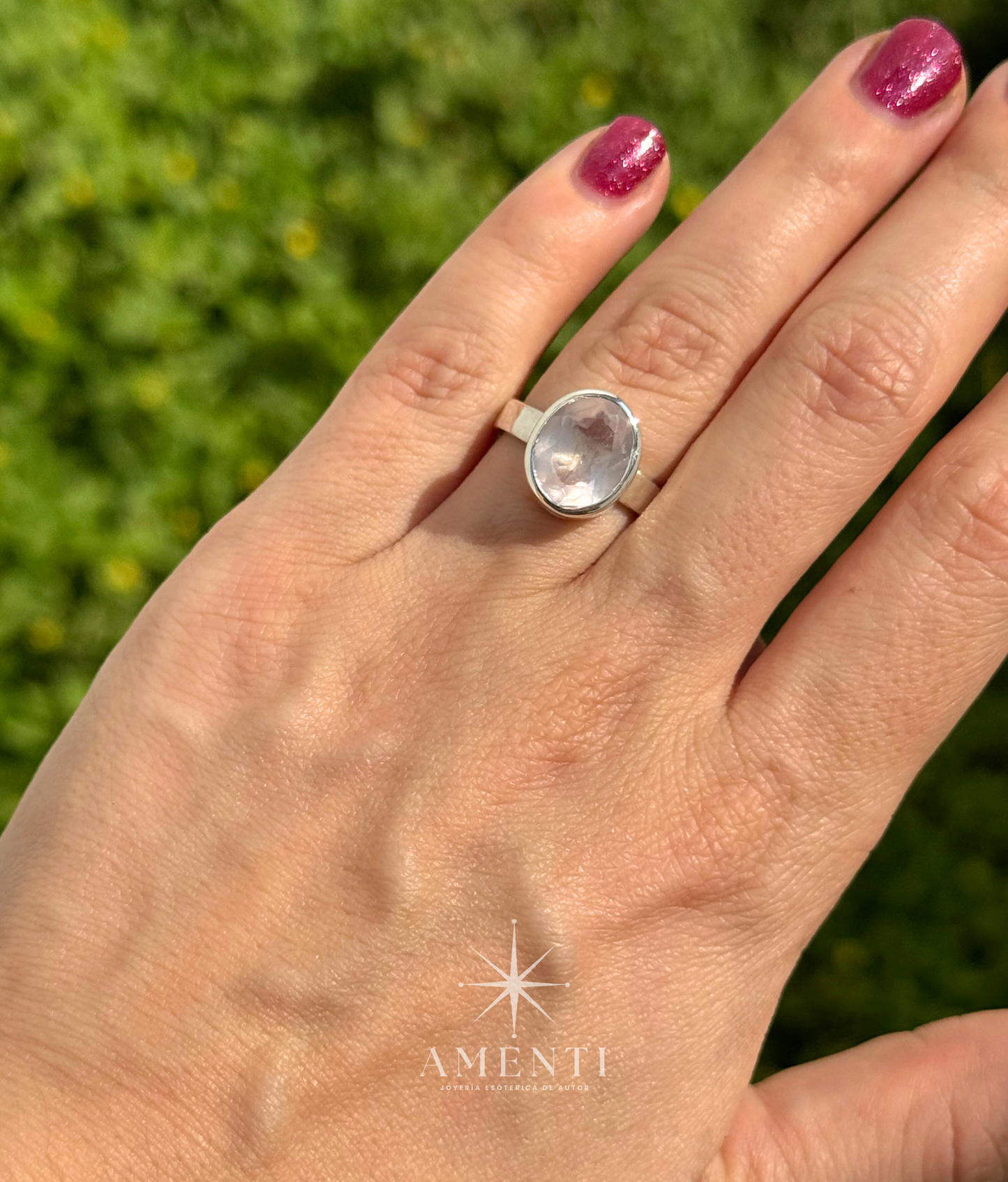 Anillo de Cuarzo Rosa