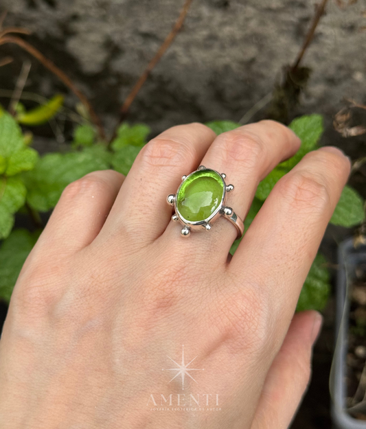 Anillo Solar de Peridoto