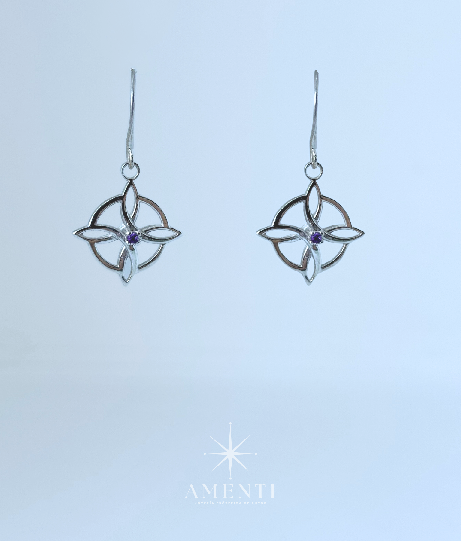 Aretes Nudo de Bruja en plata esterlina – joyería esotérica de protección y magia Esoterismo y brujería